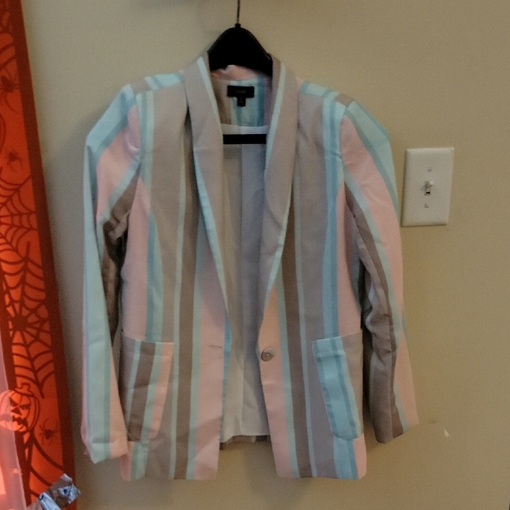 Stylish Multicolor Striped Blazer